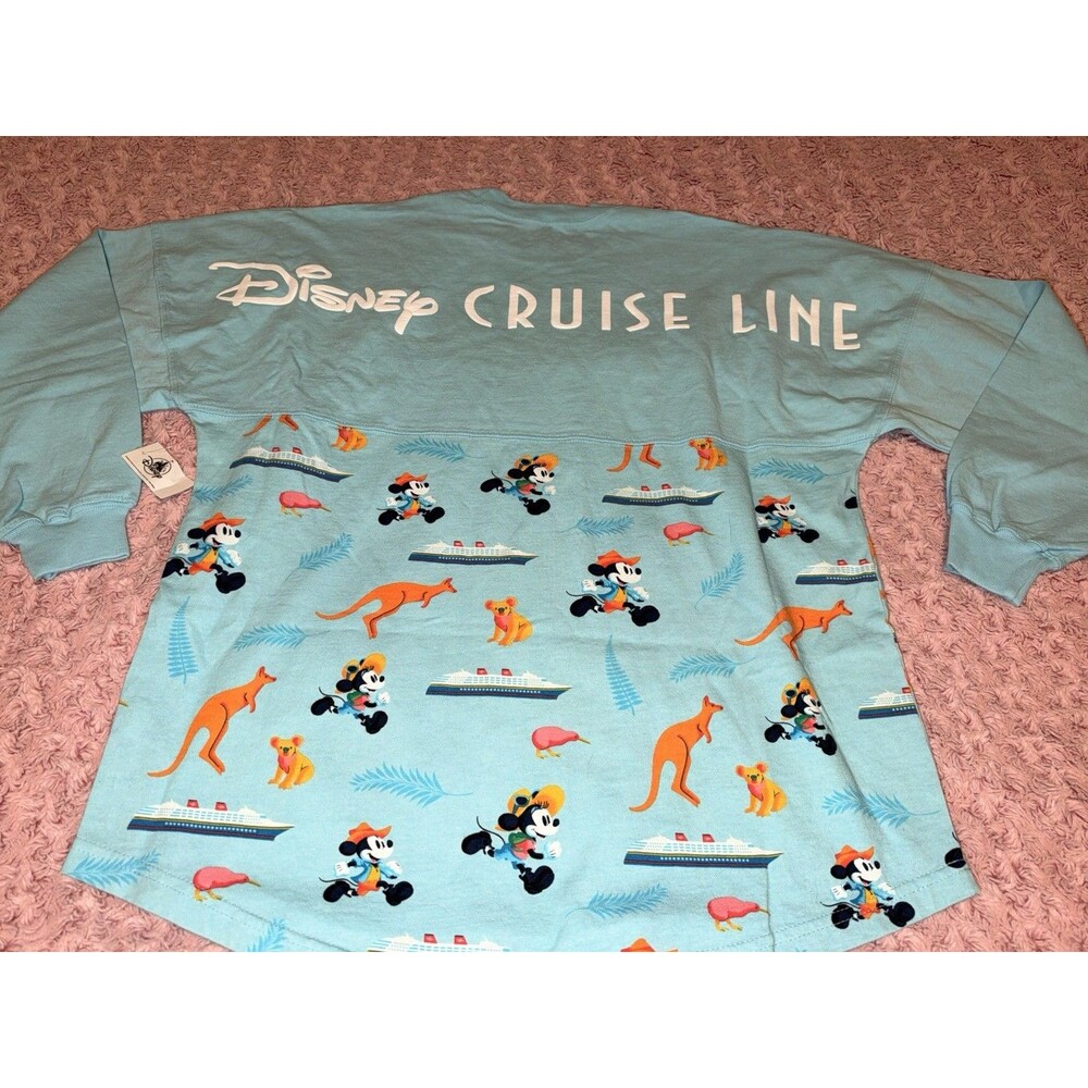 Disney Cruise Australia Spirit Jersey New Zealand Blue Long Sleeve Mickey S NWT
